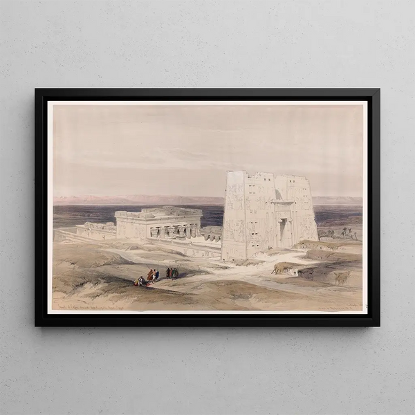 Temple of Edfu Idf ancient Appolinopolis Upper Egypt - David Roberts — framed artwork on a wall