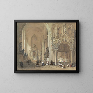 L'église de Dixmude, Flandre-Occidentale - David Roberts — framed artwork on a wall