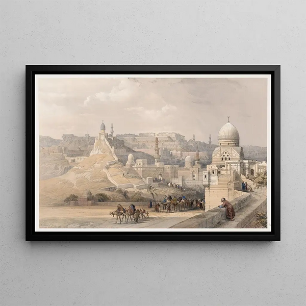 The Citadel of Cairo, residence of Muhammad Ali - David Roberts — framed artwork on a wall