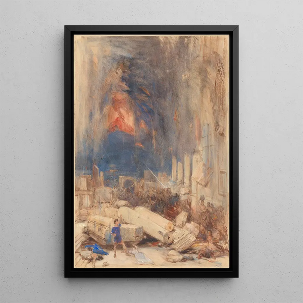 Reproduction of the painting La Destruction de Pompéi - David Roberts