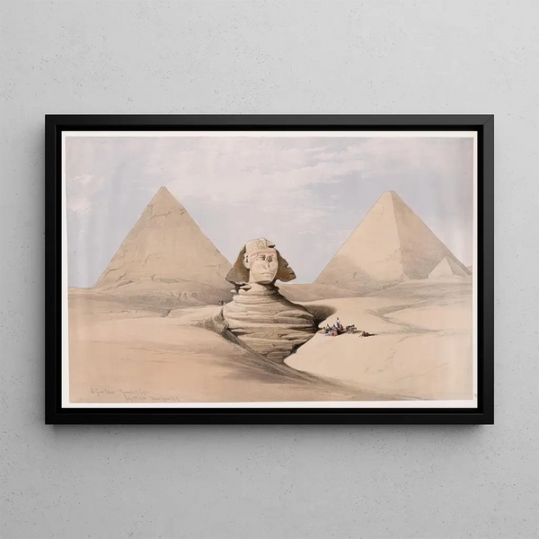 La Grande Sphinx Pyramids of Giza Giza 17 July 1839 - David Roberts — framed artwork on a wall