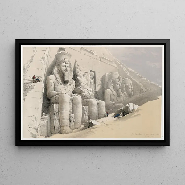 Le Grand Temple d'Abou Simbel, Nubie - David Roberts — framed artwork on a wall