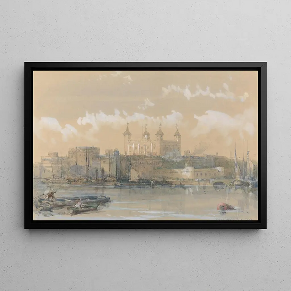 The Tower of London - David Roberts — framed artwork on a wall
