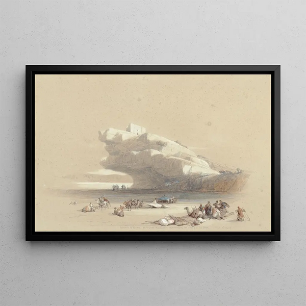 L'Approche de Pétra regardant vers une ancienne tour de guet - David Roberts — framed artwork on a wall
