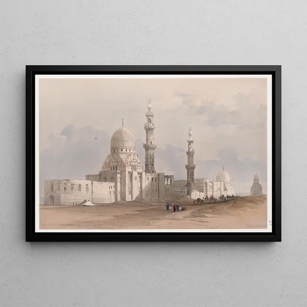 Tombeaux des califes Le Caire Mosquée d'Ayed Bey - David Roberts — framed artwork on a wall