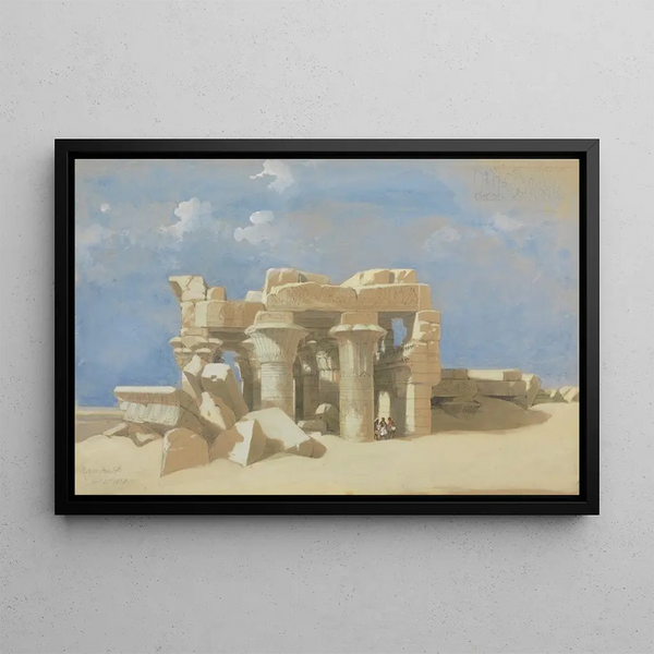 View of Kom Ombo - David Roberts — framed artwork on a wall