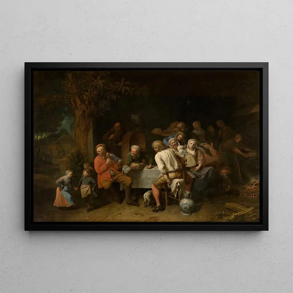 Meal of a Peasant - David Ryckaert III — framed artwork on a wall