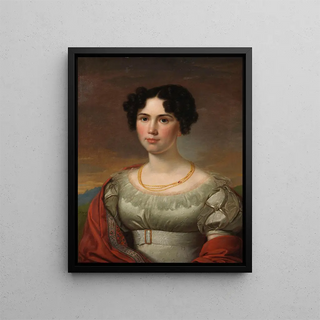 Portrait of a Young Woman - David Sulzer — framed artwork on a wall