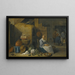 Interior barn scene with a maid preparing vegetables - David Teniers the Younger — framed artwork on a wall