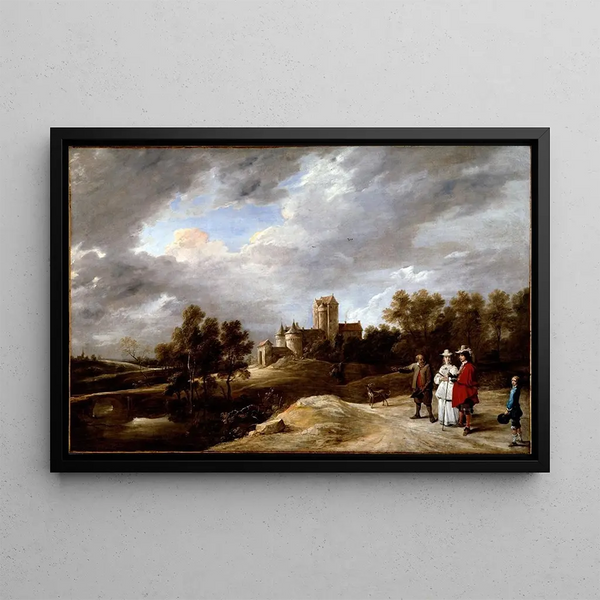 a castle and its owners - David Teniers the Younger — framed artwork on a wall