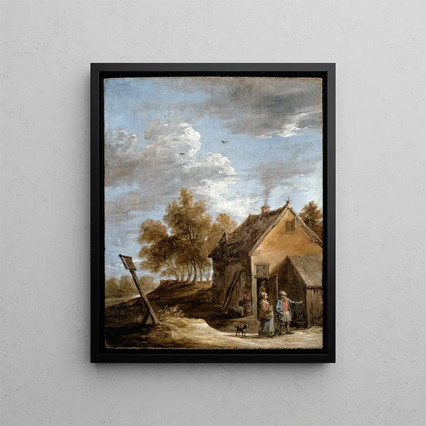 A chalet - David Teniers the Younger — framed artwork on a wall