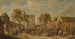 a Village Fair with Villagers Having Fun in a Town Square - David Teniers the Younger — artwork view