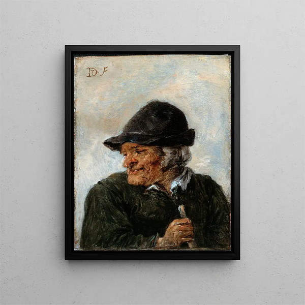a peasant - David Teniers the Younger — framed artwork on a wall