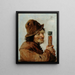 a peasant holding a glass - David Teniers the Younger — framed artwork on a wall