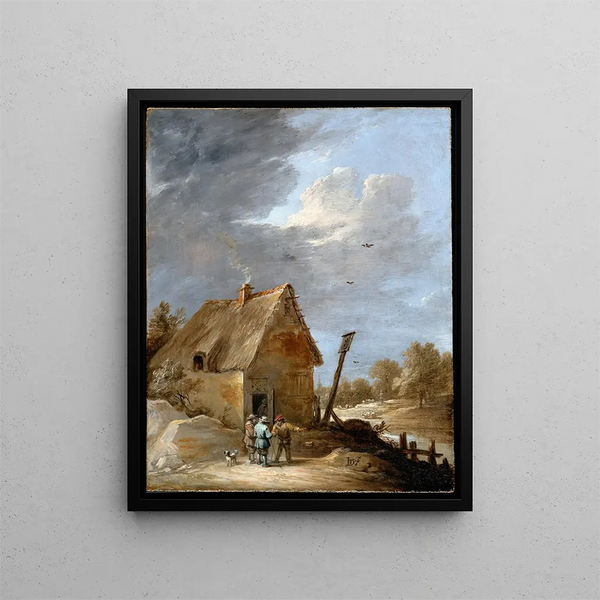 A road near a cottage - David Teniers the Younger — framed artwork on a wall