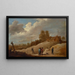 a landscape with figures on the outskirts of a city - David Teniers the Younger — framed artwork on a wall