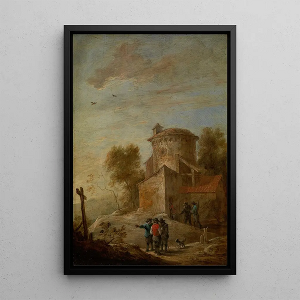 Afternoon - David Teniers the Younger — framed artwork on a wall