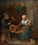 A couple of elderly people spinning wool indoors - David Teniers the Younger — artwork view