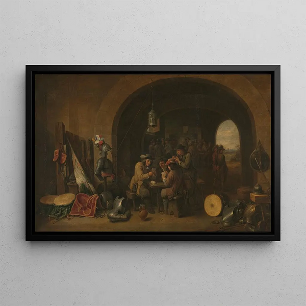 Guardroom - David Teniers the Younger — framed artwork on a wall
