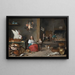 Interior kitchen painting - David Teniers the Younger — framed artwork on a wall