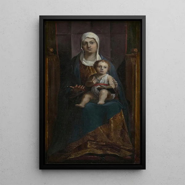 Virgin and Child - David Teniers the Younger — framed artwork on a wall
