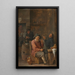 Peasants smoking in an inn - David Teniers the Younger — framed artwork on a wall