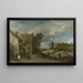 Peasants Playing Boules in Front of a Village Inn - David Teniers the Younger — framed artwork on a wall