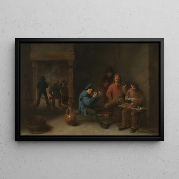 Smokers - David Teniers the Younger — framed artwork on a wall