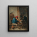 Tavern scene with smokers - David Teniers the Younger — framed artwork on a wall