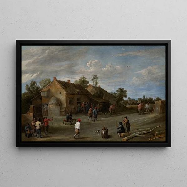 Les archers - David Teniers le Jeune — framed artwork on a wall