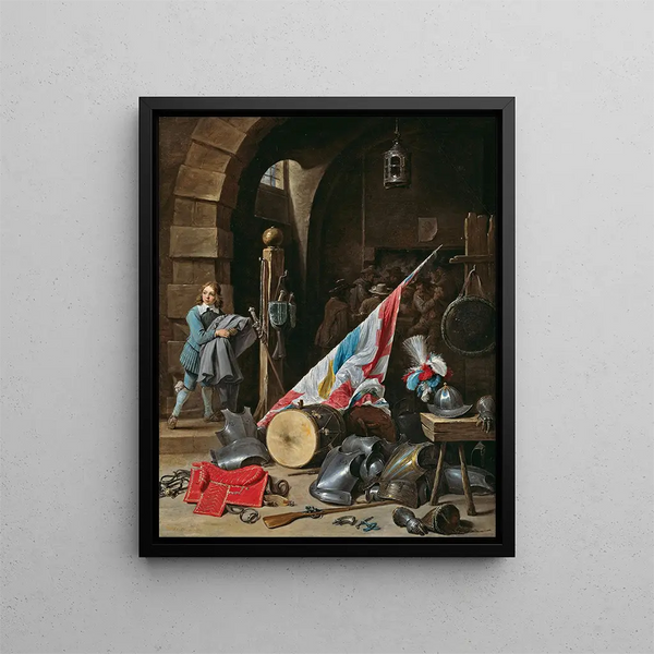 The Guardhouse - David Teniers the Younger — framed artwork on a wall