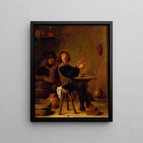 The Smoker - David Teniers the Younger — framed artwork on a wall