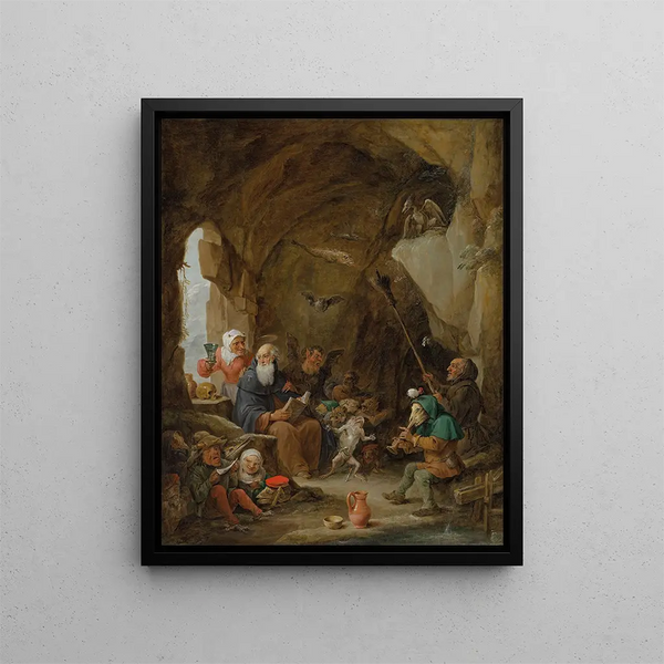 La Tentation de Saint Antoine - David Teniers le Jeune — framed artwork on a wall