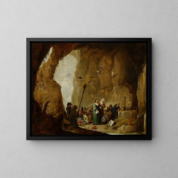 La Tentation de Saint Antoine - David Teniers le Jeune — framed artwork on a wall