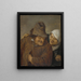 Two peasants with a glass of wine - David Teniers the Younger — framed artwork on a wall