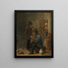 Two peasant smokers by the charcoal fire - David Teniers the Younger — framed artwork on a wall