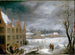 Winter scene with a man killing a pig - David Teniers the Younger — artwork view