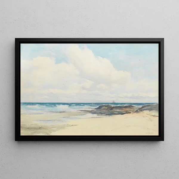 Moray Firth at Lossiemouth - David West — framed artwork on a wall