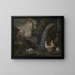 Animal paintings in a garden - David de Coninck — framed artwork on a wall