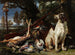 Hunting trophies of dogs and an owl - David de Coninck — artwork view