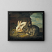 Two rabbits - David de Coninck — framed artwork on a wall