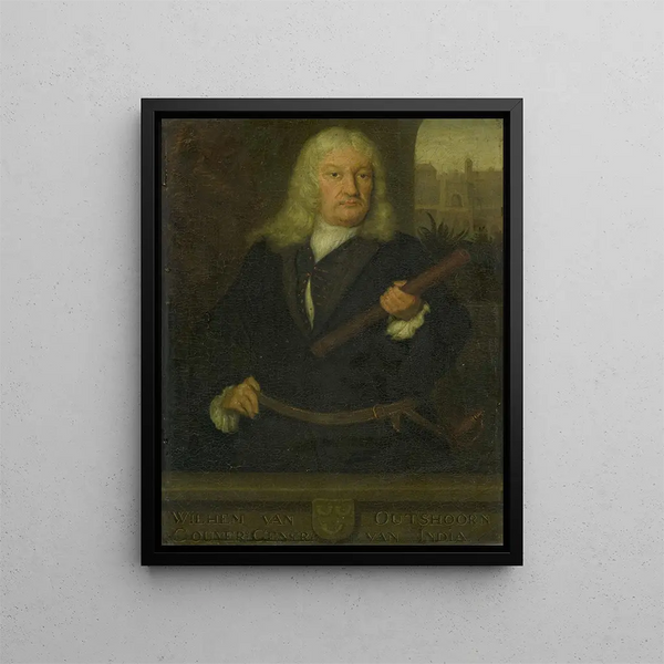 Portrait painting of Willem van Outhoorn, Governor-General of the Dutch East Indies - David van der Plas — framed artwork on a wall