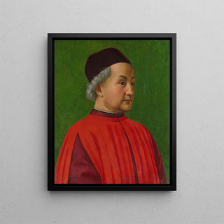 Portrait of a Man - Davide Ghirlandaio — framed artwork on a wall