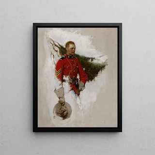 Canadian Mountie Painting - Dean Cornwell — framed artwork on a wall