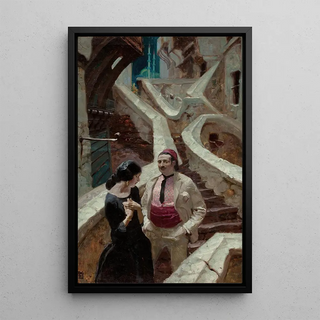 City of Temptation - Dean Cornwell — framed artwork on a wall