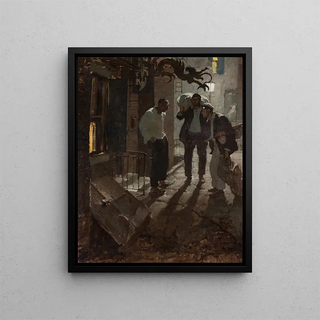 L'Homme à la croisée des chemins - Dean Cornwell — framed artwork on a wall