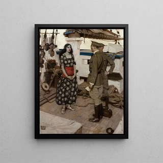 Jamais les deux ne se rencontreront - Dean Cornwell — framed artwork on a wall