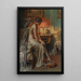 a lady in the boudoir - Delphin Enjolras — framed artwork on a wall