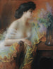 Woman with a bouquet of lilacs - Delphin Enjolras — artwork view