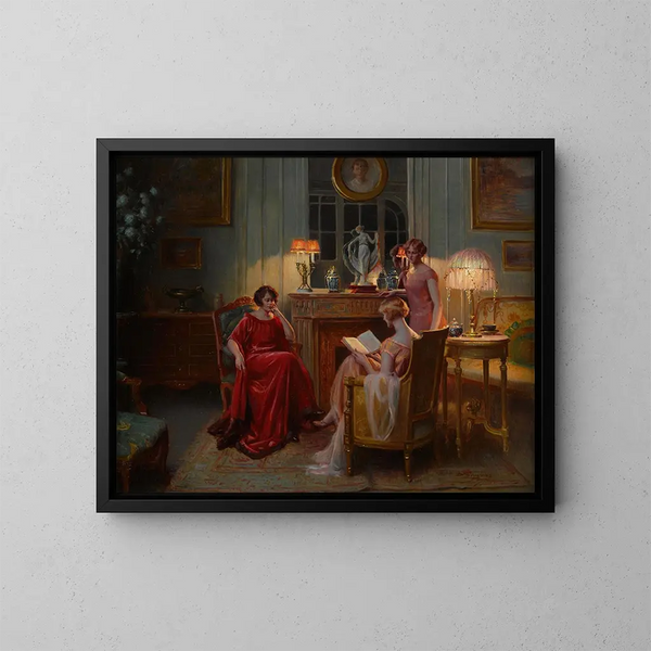In the reading room - Delphin Enjolras — framed artwork on a wall